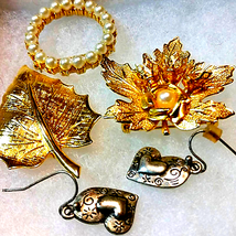 Gorgeous Vintage Gold Jewelry Set - £17.15 GBP