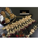 Kundan Jewelry Indian Earrings Necklace Tikka Set New Year Chokar Bridal... - £48.76 GBP