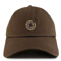 Trendy Apparel Shop Donut Patch Solid Cotton Unstructured Dad Hat - Brown - £13.69 GBP