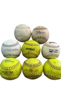 Lof of 8 Softballs  12&quot; Yellow and White FREE SHIPPING - €21,15 EUR