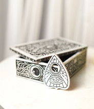 Ouija Spirit Board Scrying Trance Skull Decorative Jewelry Box with Planchette - £23.69 GBP