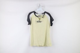 Vintage Y2K Nike Womens Large Thrashed Travis Scott Center Swoosh Ribbed T-Shirt - £27.59 GBP