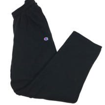 CHAMPION Black logo gym jogger sweatpants MEDIUM vtg 90s 00s y2k - £23.73 GBP