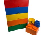 LOT OF 5: LEGO Genuine 8 Knobs Brick Stackable Storage Box 9.8&quot; x 19.6&quot; ... - £38.75 GBP