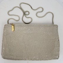 Vintage Hong Kong Metal Link Crossbody Beige 9x5x1 Inch - £17.92 GBP