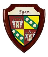 Egan Irish Coat of Arms Shield Plaque - Rosewood Finish - £34.11 GBP