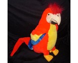 14&quot; VINTAGE 1994 HOSUNG RED REALISTIC PARROT MACAW BIRD STUFFED ANIMAL P... - $33.25