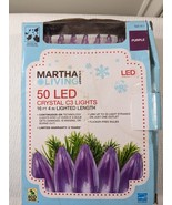 Martha Stewart Living PURPLE Crystal C3 String Lights 50 LED holiday Eas... - $28.00