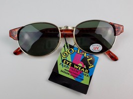 Vintage 1980&#39;s Sasson oo-la-la women&#39;s tortoise shell sunglasses gold wire - £20.88 GBP