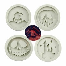4 Pcs Halloween Silicone Mold Epoxy Resin Craft Jewelry Keychain Pendant Tools - £12.39 GBP