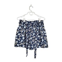 Time &amp; Tru Shorts Womens Size 10 Blue Floral Elastic Waist Pockets Pull-on Denim - £11.95 GBP