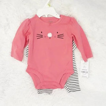 Carter&#39;s Baby 2pc Long Sleeve One Piece Top/ Pants Set &quot;Baby Girl&quot; (Size 3M) New - £12.47 GBP