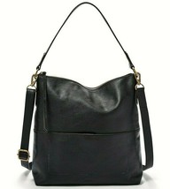 Fossil Amelia Hobo Crossbody Shoulder Bag Black Leather SHB1819001 NWT $238 FS Y - £111.35 GBP