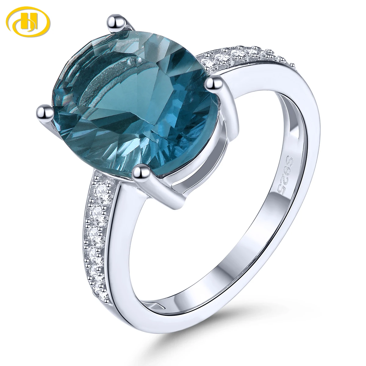 Natural Blue Fluorite Solid Sterling Silver Rings 5.8 Carats Deep Blue Genuine F - £44.47 GBP