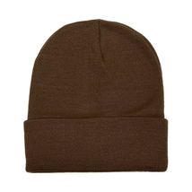 Coffee Unisex Beanie Hat Plain Warm Knit Cuff Skull Ski Cap - £7.91 GBP