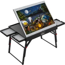 QUOKKA Vine Puzzle Table for Adults with Drawers Black - | Foldable | Adjustable - £68.19 GBP