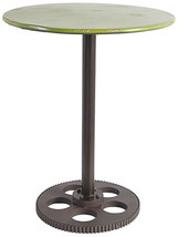 D23.6x29.5&quot; Green Metal Round Table Gear Design - $147.51