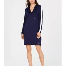 Michael Kors Womens Petites PM Navy Blue Long Sleeve Hoodie Dress NWOT CU36 - $49.00