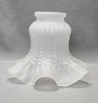 Frosted Glass Light Lamp Shade Fixture Bell Ruffled Petticoat 2 1/4&quot; Fitter - $14.85