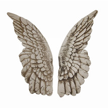 Angel Wings of Protection Pair of 11 inch Aged White Finish Wall Hanging Set - £28.69 GBP