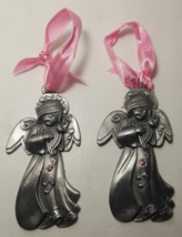 2 Gloria Duchin Inc Inspirational &quot;Cheer&quot; Angel Ornaments 3&quot; 2007 Made in USA - £5.75 GBP