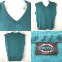 Jantzen Speckle Weave Vintage V-Neck Sweater Vest Large Mens Orlon Acrylic USA - £27.96 GBP