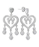 6X278 - High-Polished 925 Sterling Silver Earrings with AAA Grade CZ  in... - $66.93 CAD