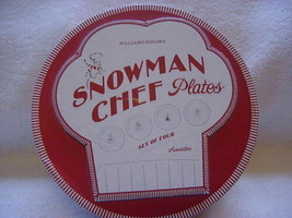 Williams-Sonoma Snowman Chef 6&quot; plates, set of four, unused,orig box - £19.66 GBP