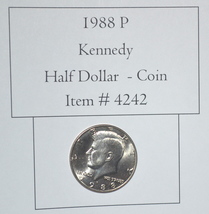 1988 P, Kennedy Half Dollar, # 4242, half dollar coin, vintage coins, ra... - £12.47 GBP