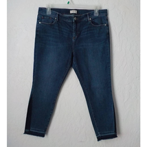 Loft Ann Taylor Blue Modern Skinny Jeans Raw Hem Stretch Cotton Denim Wo... - £15.57 GBP