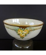 Lenox American Belleek Bowl Hand Painted Yellow Roses Gold Trim 6&quot; Dish - £118.54 GBP