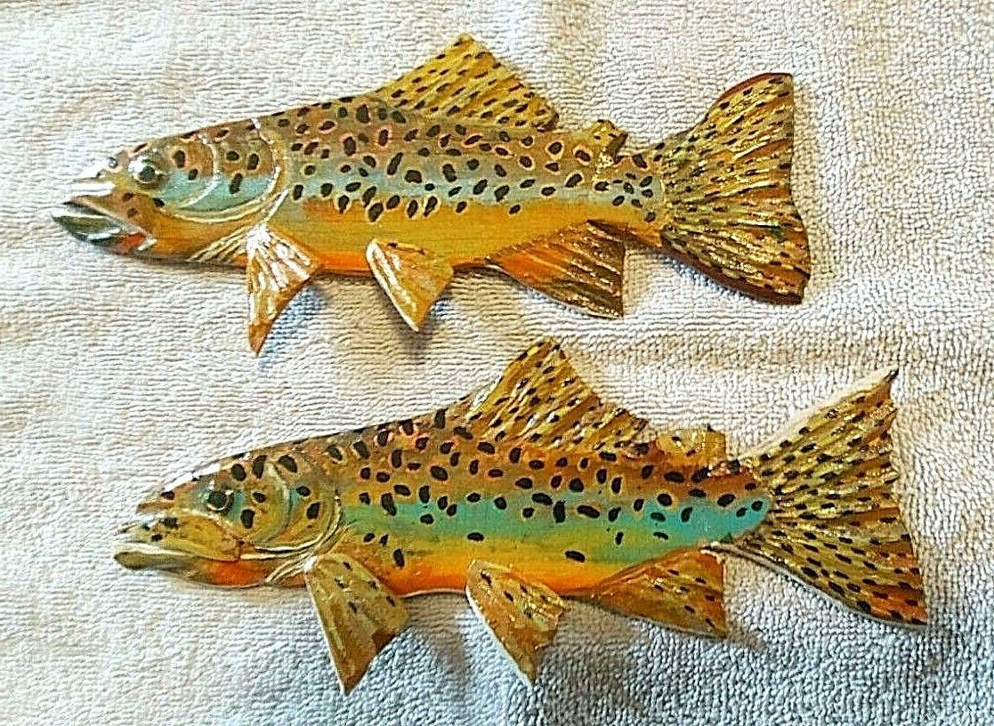 Primary image for " Brown Trout", 2021 "Buck and Hen Set", 9 inches, Left Face, Ready to Ship! #2
