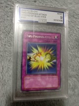 2002 Yugioh Two-Pronged Attack LOB-061 Rare Unlimited AGS Graded 9 MINT Blue Eye - £6.54 GBP