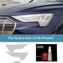  pieces car headlight protective film for audi etron 55 50 2019 present tint wrap vinyl thumb200