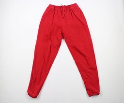 Vintage 90s Lands End Womens Medium Faded Blank Cuffed Joggers Pants Red... - $44.50