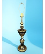 1970s Ethan Allen Lamp Trophy Torch Urn Solid Brass Black Trim Heavy Sti... - $197.99