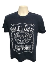 Hand Rolled Bagel Cafe Long Island est 1986 Adult Medium Black TShirt - £11.67 GBP