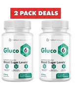 2 PACK-Gluco 6 Supplement For Blood Sugar Support- 60 Caps - $42.52
