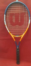 Wilson TOUR 110 TITANIUM Tennis Racket. L4 4 1/2 grip.  Bright Orange/Blue. - £11.63 GBP