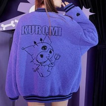 Kuromi Embroidery Fleece Jacket | Women Lolita Kawaii Jacket Sweater Out... - £46.61 GBP