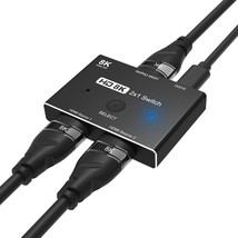 New 8K Switcher Splitter 2 In1 Out Ultra Hd 8K@60Hz 4K@120Hz High Speed 48Gbps S - £28.84 GBP