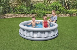 Kids Swimming Wading Pool Bestway H2O GO Silver Space Ship Inflatable - $37.36