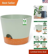 Sturdy 12-Inch Plastic Flower Pot with Effective Drainage and Reservoir ... - $39.00