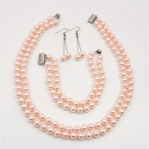 Wholesale jewelry Hot 2Rows 8mm charming Pink South Sea Shell Pearl Neck... - £15.89 GBP