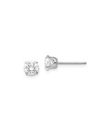 Finest Gold 5.25 mm 14K White Gold Madi K Cubic Zirconia Post Earrings, ... - $146.78 CAD