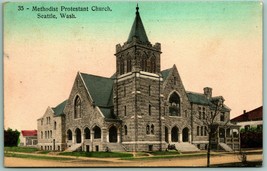 Methodist Protestant Church Building Seattle Washington WA 1912 DB Postcard I9 - £9.78 GBP