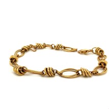 Vtg Gold Plated Signed 925 Itaor Italy Rolo Chain Ring Link Statement Bracelet - £51.68 GBP