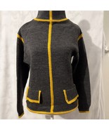 Old Colony Wool Sweater M/L Vintage Charcoal Gray Gold Cottagecore Academia - $523.81 MXN