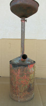 Vintage RARE Brookins Oil Drain pan Portable Can Spout Service Gas Station - $372.72