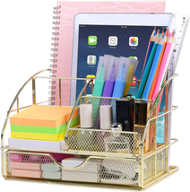 Gold Desk Organizers and Accessories Stationary Organizer for Home and Office De - £29.08 GBP